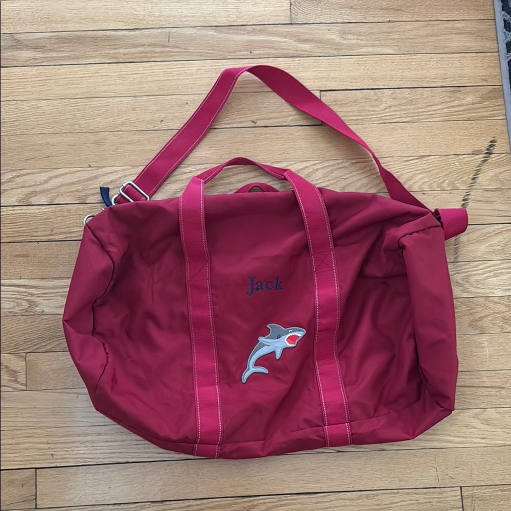 Red "Jack" Duffel w/ Shark Design - great condition